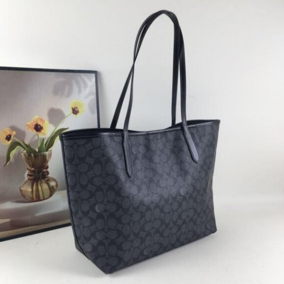 Coach Gray Tote Bag with Cat and Moon Design - Picture 5 of 6